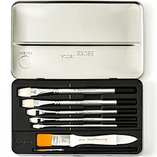 Bellian 銀色壓克力油畫水彩畫筆 7件組, S, 1個