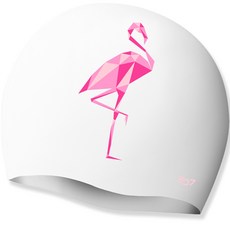 SD7 水晶火烈鳥矽膠泳帽 SGL-CA313, 白色