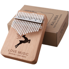 藍桶桃花心木 17 音階原聲卡林巴套組鹿