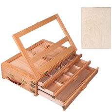 木製三層抽屜式畫架+繪圖板