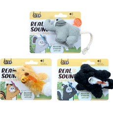 The Cat Cat Jucrew 有趣的響應真實聲音 2 合 1 填充大象 + 松鼠 + 臭鼬套組, 1套, 混合顏色