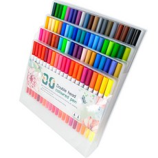 雙頭毛筆記號筆 80 色 - 白條套組, 1套, 混合顏色