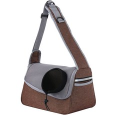 DOGnCATs 寵物透氣網眼側背包 S038, 棕色