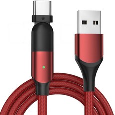 위드웍스 180도 회전 USB-C타입 충전케이블, 2m, 레드, 1개
