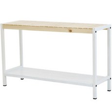 鐵製與原木洞洞板多用途層架整理架, 白色, 2層