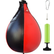 拳擊沙包拳擊球站立式打擊訓練速度球, 黑色 + 紅色