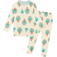 milkmilelolo 兒童小熊乒乓家居服上下套裝