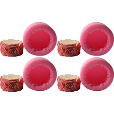 Sinsinsalon 3D玫瑰蠟燭模具 4入, 單一顏色