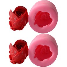 Sinsin Salon 3D 玫瑰模具 2入, 單一顏色