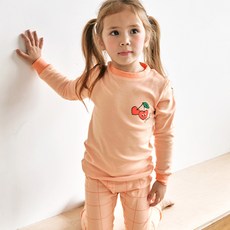 Maykids 女童款櫻桃印花30支紗長袖家居套裝