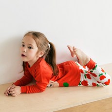 Maykids 女童款甜美花朵30支紗長袖家居套裝