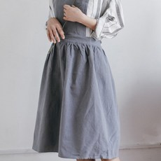 So&Young亞麻圍裙, 灰色, 1個