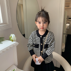 오렌지다몸 주니어 실버 버튼 동글 니트가디건