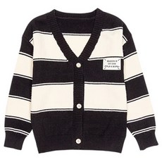 女童條紋毛絨開襟衫 CCV53GCD115