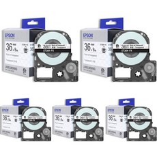 EPSON 標籤帶 ST36K-PX 5入, 9m, 透明(膠帶) + 黑色(字元)