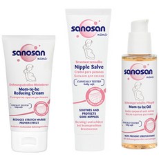 sanosan 珊諾 產後護理精華霜 75ml+胸部精華霜 30ml+護膚精華油 100ml, 1套