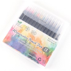 書法彩色水彩毛筆組, 12色, 1套