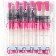 儲水鉤線水筆 14 粉紅平頭, 185mm, 6套