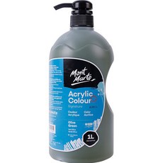 Bellian 專家用大容量幫浦型壓克力顏料 橄欖綠, 1色, 1L