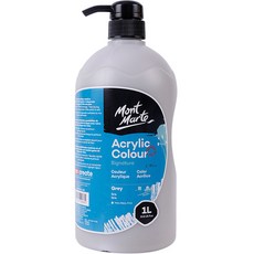 Bellian 專家用大容量按壓式壓克力顏料 灰色, 1色, 1L