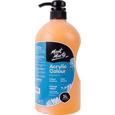 Bellian 專家用大容量泵式壓克力顏料 橘黃色, 1色, 1L