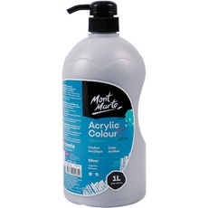 Bellian 專家用大容量按壓式壓克力顏料 銀色, 1色, 1L