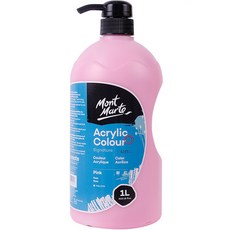 Bellian 專業用大容量按壓式壓克力顏料 粉紅色, 1色, 1L