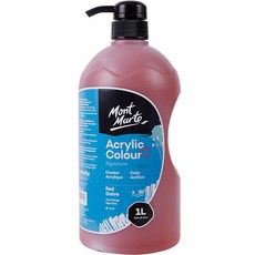 Mont Marte 蒙瑪特 Bellian 專家用大容量幫浦型壓克力顏料 紅赭色, 1色, 1L