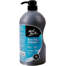 Belian 專家用大容量幫浦式壓克力顏料 燈黑色, 1色, 1L