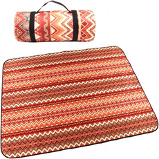 퍼즈생활건강 캠핑 피크닉 매트 스트라이프, 오렌지