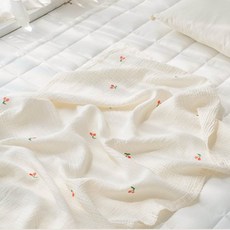 유트러스 모달 거즈 유아 이불 태슬 랜덤발송, 체리