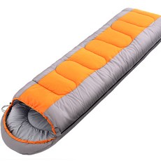 DIMOEO 露營用木乃伊型睡袋, 灰色 + 橘色, 1個