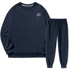 코지레이먼트 남성용 플래닛 스몰로고 기모 맨투맨 조거 트레이닝 상하의 세트