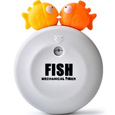 閃亮市集 可愛角色廚房磁鐵計數器機械式計時器, 魚 灰色, 1個