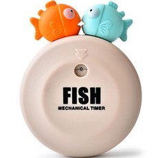 閃亮市集 可愛角色廚房磁鐵計數器機械式計時器, 魚 米色, 1個