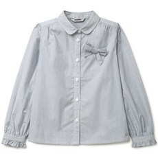 renoma KIDS 女童條紋領絲帶襯衫 R2231B350