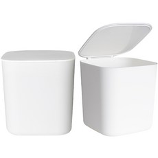 掀蓋式方形迷你垃圾桶 YT_RB195, 白色的, 2入