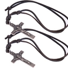 Ando復古十字架項鍊, 2個, 黑色