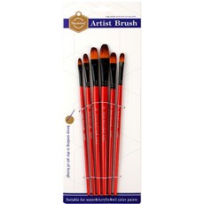 KeepSmiling Cytonic 水彩丙烯酸刷組 6 圓刷紅色, 1套, 6種