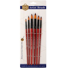 KeepSmiling Sitonic 水彩壓克力尖頭筆刷組 紅色, 1套, 6種