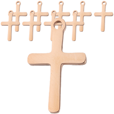 Ando 迷你十字架吊墜, 10個, 玫瑰金