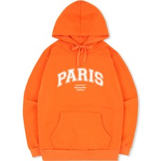 언탭트 남성용 빅사이즈 PARIS 스쿨 빅로고 기모 후드티셔츠