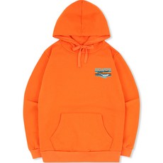 언탭트 남성용 빅사이즈 골든 코스트 스몰로고 기모 후드티셔츠