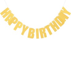 ARYKO 生日快樂哥德字體掛旗, 1個, 黃色