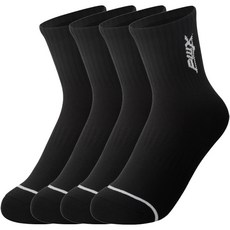 PROWORLDCUP 男用雙層毛圈中筒襪 4雙入, 黑色