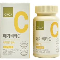 ORGA WHOLE FOODS Mega維他命C補充錠 60顆入, 1罐, 66g