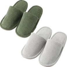 [쿠팡수입] 니토리 거실화 코듀로이 2종 세트, 그레이, 카키, 1개