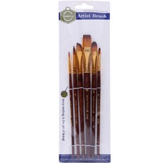 Sitonic 多用途水彩壓克力畫筆 棕色, 1套, 6種