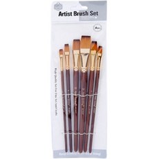 KeepSmiling Sitonic 方頭筆刷套組 棕色, 1套, 6種