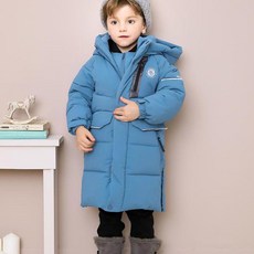 AndiApple 童款連帽側開叉設計長版保暖外套